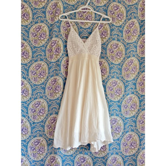 Gauzy White Strappy Boho Lace Dress - Picture 6 of 10